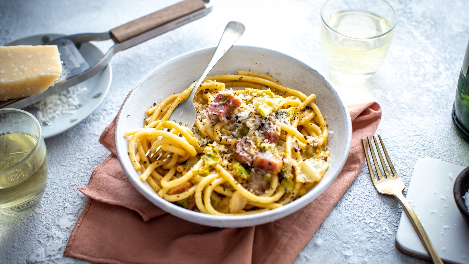 Donal Skehan's bacon & cabbage pasta