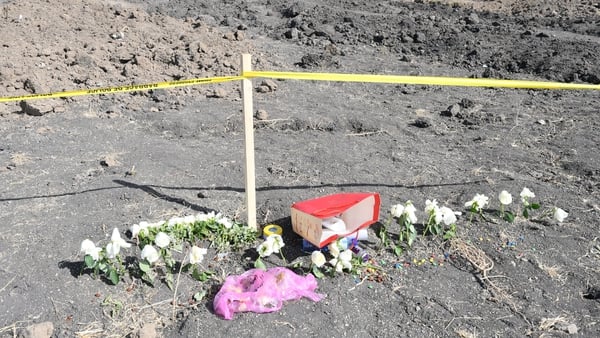 A makeshift memorial to those who died at the crash site (file pic)