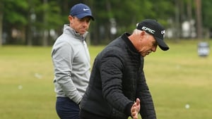 Rory McIlroy with former swing coach Pete Cowen this summer