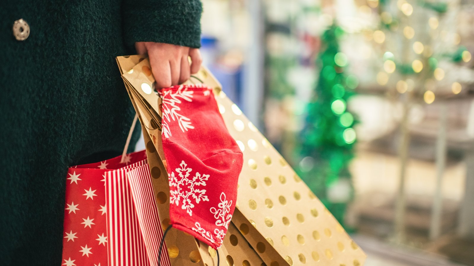 Last minute shopping. Новогодний шопер роспись. Holiday shopping. Christmas shopping photo.