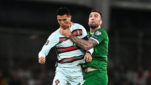 Shane Duffy, pictured in action with Portugal's Cristiano Ronaldo, has backed Stephen Kenny