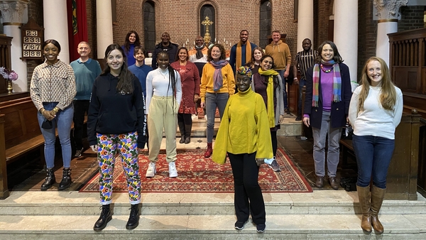 Members of The Discovery Gospel Choir prepare for first full performance since the pandemic began.