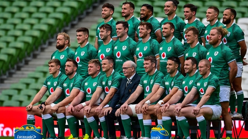 The Ireland squad pictured at the Aviva on Friday