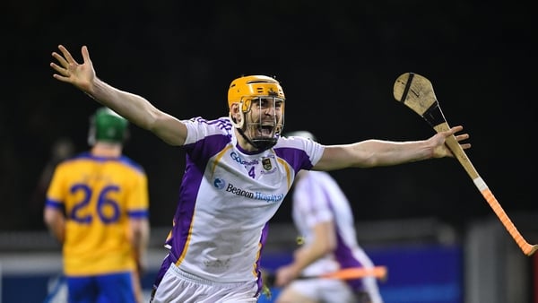 Ronan Hayes celebrates the goal that took the game to extra-time