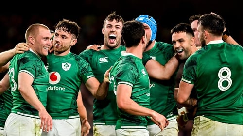 Ireland celebrate a famous win