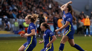 Fran Kirby (middle) celebrates her goal against City