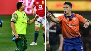 Rassie Erasmus (left) has been suspended for his conduct surrounding referee Nic Berry (right)