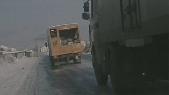 Freezing weather leaves roads in a dangerous condition, 1981.