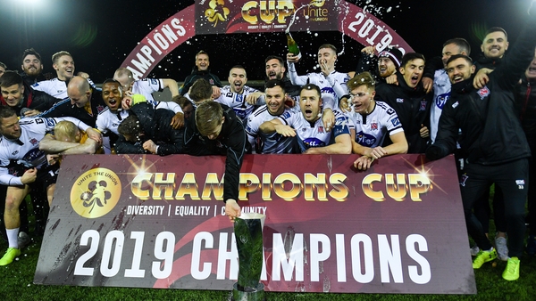 Dundalk celebrate winning the 2019 Unite The Union Champions Cup