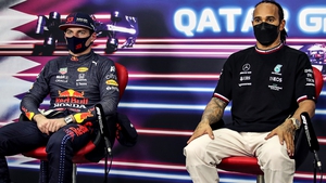 Verstappen (L) will now start six places behind rival Hamilton (R)
