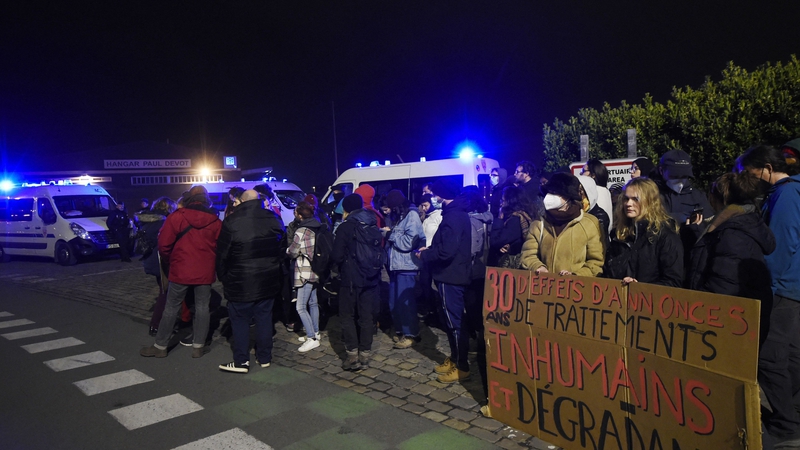 Members of associations for the defence of migrants gather in Calais