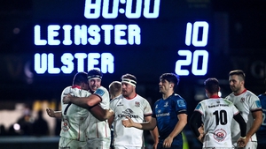 Ulster's players celebrate their win at the RDS