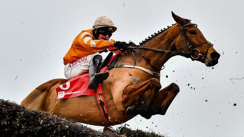 Statuaire, with Danny Mullins up, jumps the last on their way to victory