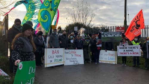 Protesters from Derry, Donegal, Leitrim, Monaghan and Roscommon travelled to the join a protest at the Cavanacaw mine in Tyrone