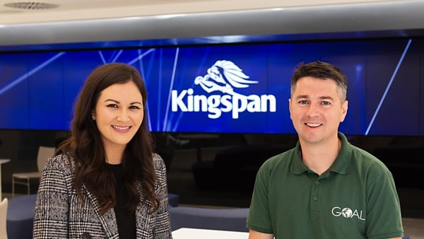 Kingspan's Global Head of Sustainability Bianca Wong and GOAL's Director of Fundraising Eamon Sharkey