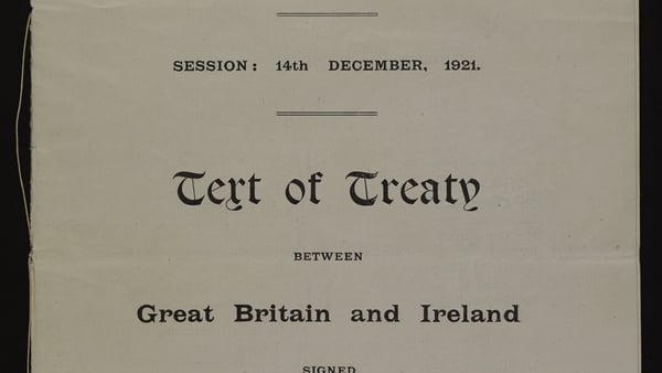 Certificate of the (Anglo-Irish) Treaty between Great Britain and Ireland, signed 6th December 1921, to be submitted to Dáil Éireann for ratification by Arthur Griffith. Image courtesy of National Library of Ireland