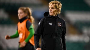 Vera Pauw taking a training session at Tallaght Stadium ahead of the game