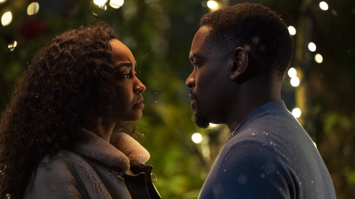 Leigh-Anne Pinnock and Aml Ameen in Boxing Day, photo credit: PA Photo/©2021 Warner Bros