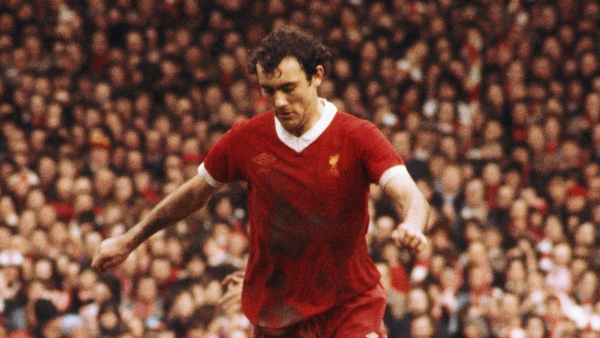 Ray Kennedy in action for Liverpool against Everton in April 1977