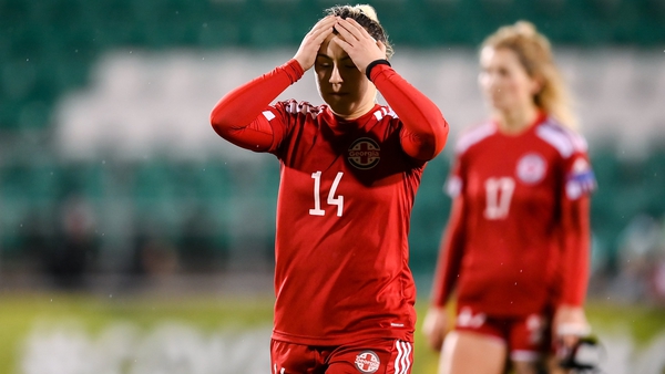 Georgia's Anastasia Bolkvadze reacts after the 11-0 defeat to Ireland at Tallaght Stadium