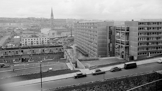 The Bogside in Derry city, 1969.