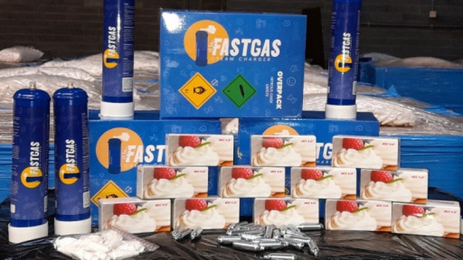 Nitrous oxide canisters worth more than €1.9m seized