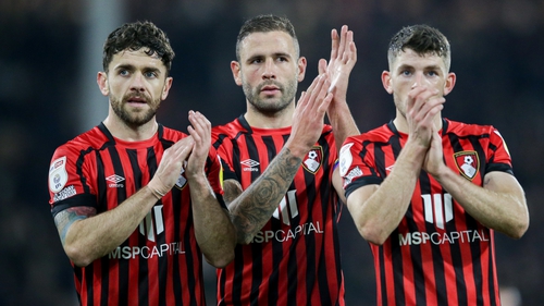 Brady (L) salutes the visiting fans after his Bournemouth debut ended in a 1-1 draw way to Fulham