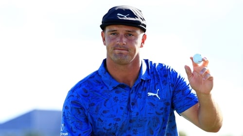 Bryson DeChambeau has a one-shot lead over a highly-ranked group of three