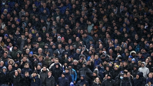 Everton fans at Goodison Park during their clash with Arsenal