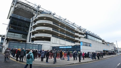 There were long queues at the Croke Park drop-in vaccination clinic (Rolling News)