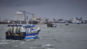 French Fishermen blockade the entrance to the Port of Calais in a protest last month