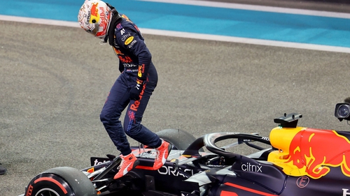 Verstappen leaps out of his car after claiming pole