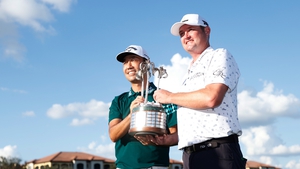 Jason Kokrak and Kevin Na celebrate victory at Tiburon Golf Club