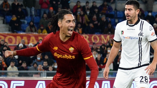 Chris Smalling celebrates his goal.