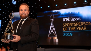 Shane Lowry with his award in 2019
