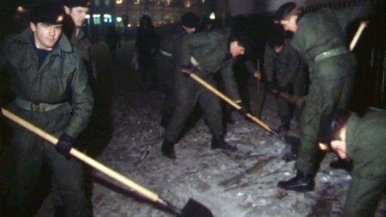 Army snow removal in Dublin, 1982.