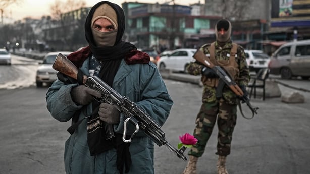 Taliban fighters Kabul checkpoint