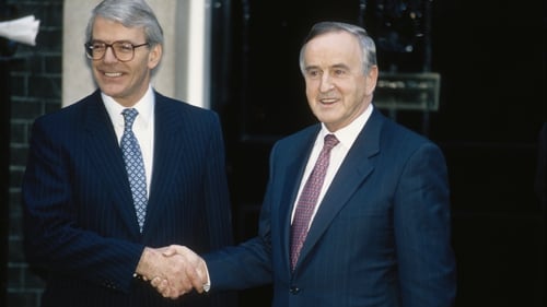 John Major and Albert Reynolds at Downing Street in 1993