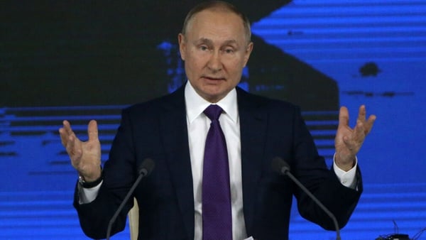 Vladimir Putin was speaking during his annual news conference