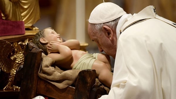 Pope Francis wove his homily around the theme that Jesus was born with nothing