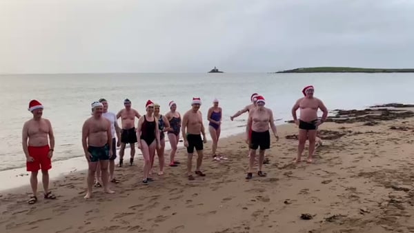 Paddy Conaghan was joined by supporters at Fenit (Pic: wildswim.ie)