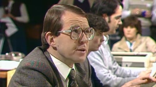 Richard Sinnott pictured on RTÉ during the 1982 election