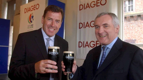 Bertie Ahern and Packie Bonner welcome Diageo as sponsors of Ireland and Scotland's Euro 2008 bid