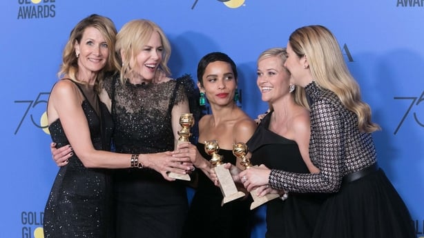 L-R) Laura Dern, Nicole Kidman, Zoe Kravitz, Reese Witherspoon and Shailene Woodley (Alamy/PA)