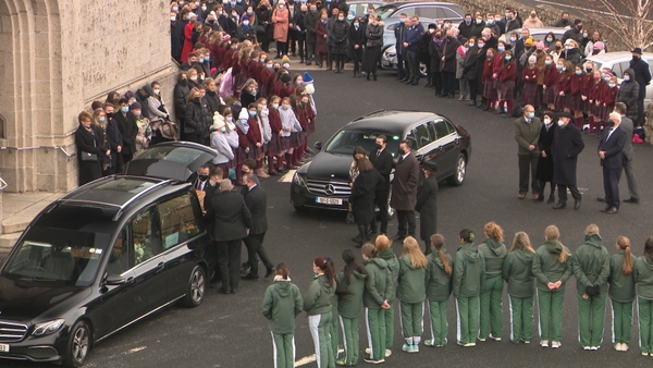 Holly Park and Loreto College Foxrock stood in a guard of honour outside the church