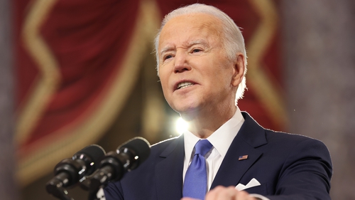 Joe Biden delivers remarks on the one-year anniversary of the 6 January insurrection at Capitol Hill