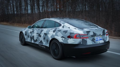 The modified Tesla Model S managed the 1,200 kilometre drive on a single charge.