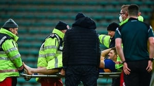 Willie Connors is stretchered off the pitch at Austin Stack Park.