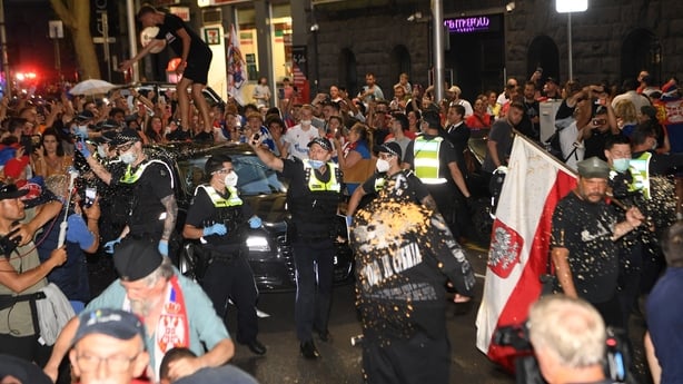 Police pepper spray Novak Djokovic's supporters in Melbourne