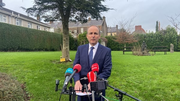 Micheál Martin said he expected case numbers to peak within a week or a fortnight